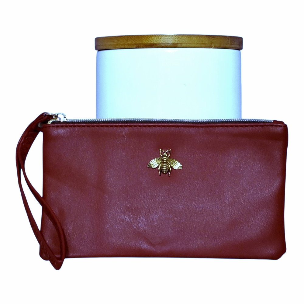 Wine Red Bumble Bee Wristlet/Clutch - Picture 3 of 6